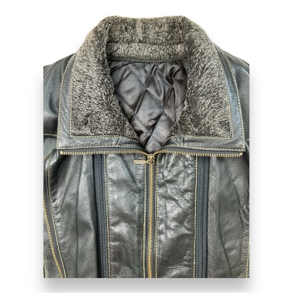 Vintage woman leather jacket with detachable lining XL - Picture 8 of 17